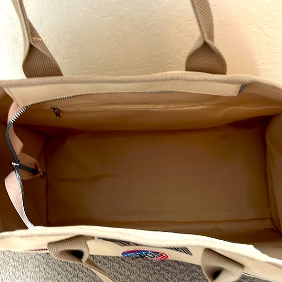 Canvas Tote with Patches NWOT - Picture 3 of 4